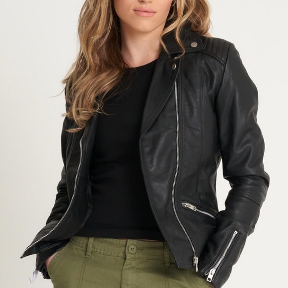 New GENUINELEATHER biker Belinajacket by Barney's Originals N1392a909